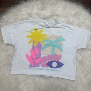 Zara Cropped Graphic Tee size 8-10